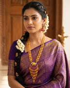 Natural Yellow Strawberry & Chetan Ruby  Premium Gold-Mixing Kattu Thega 24 Inches
