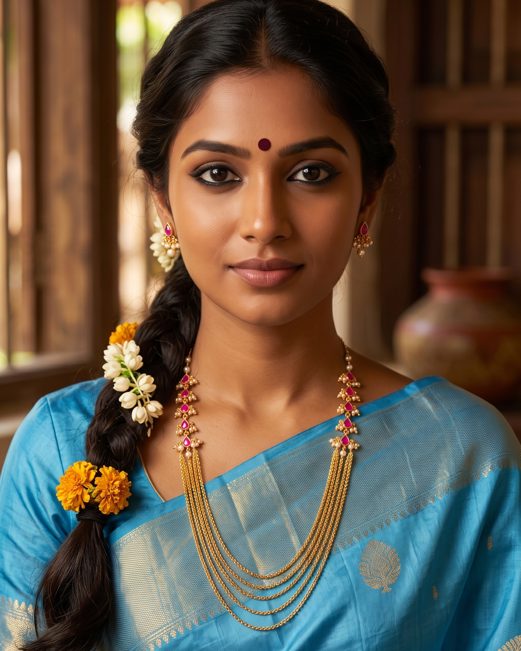 Jadau Necklace with Chandraharam Chain | 22 Inch | RH Jewellers
