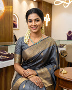 Natural Aquamarine Handmade Chandraharam – Traditional Design