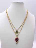 Real Jadau CZ Pendant Necklace with Premium Chandraharam Chain