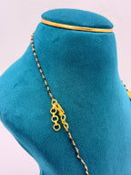 92.5 Sterling Silver Black Beads Chain with Lakshmi Pendant