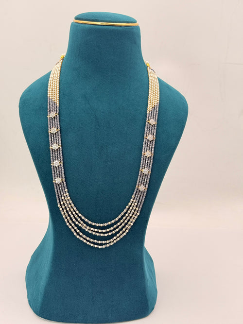 CZ High Crushed Ash Colour Customized Necklace with Mini Lockets | 22 Inch | RH Jewellers