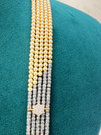 CZ High Crushed Ash Colour Customized Necklace with Mini Lockets | 22 Inch | RH Jewellers