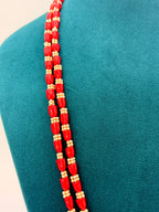 Real Taiwan Coral Necklace with 2.5mm Swarovski Pearls | 24 Inch | RH Jewellers