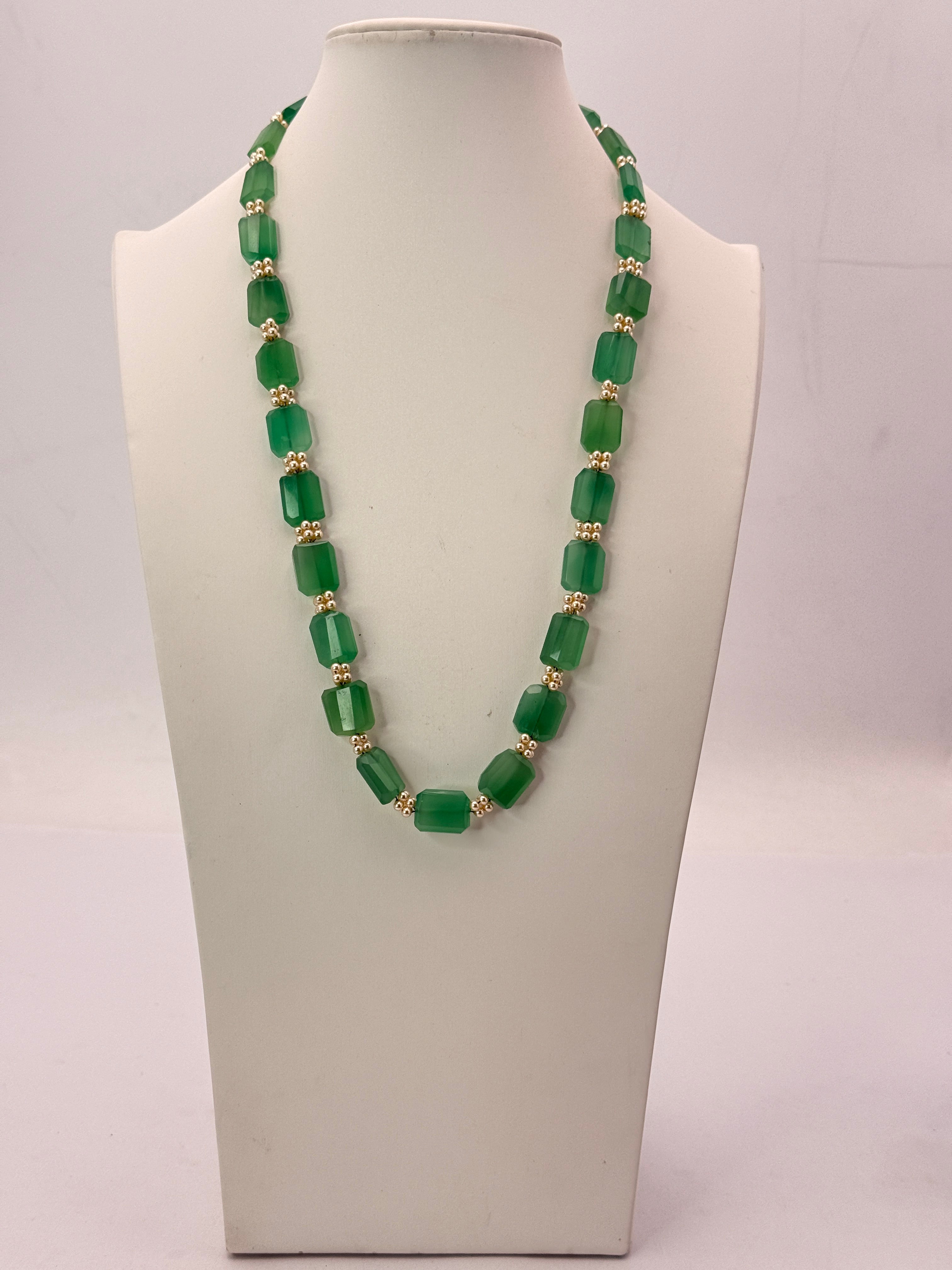 Natural African Strawberry Beads Necklace | Alexander Cut Faceted | 24 Inches | 3 Lines