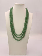 Natural African Strawberry Beads Necklace – Alexander Cut Faceted | 3 Lines | 24 Inches | 8 mm