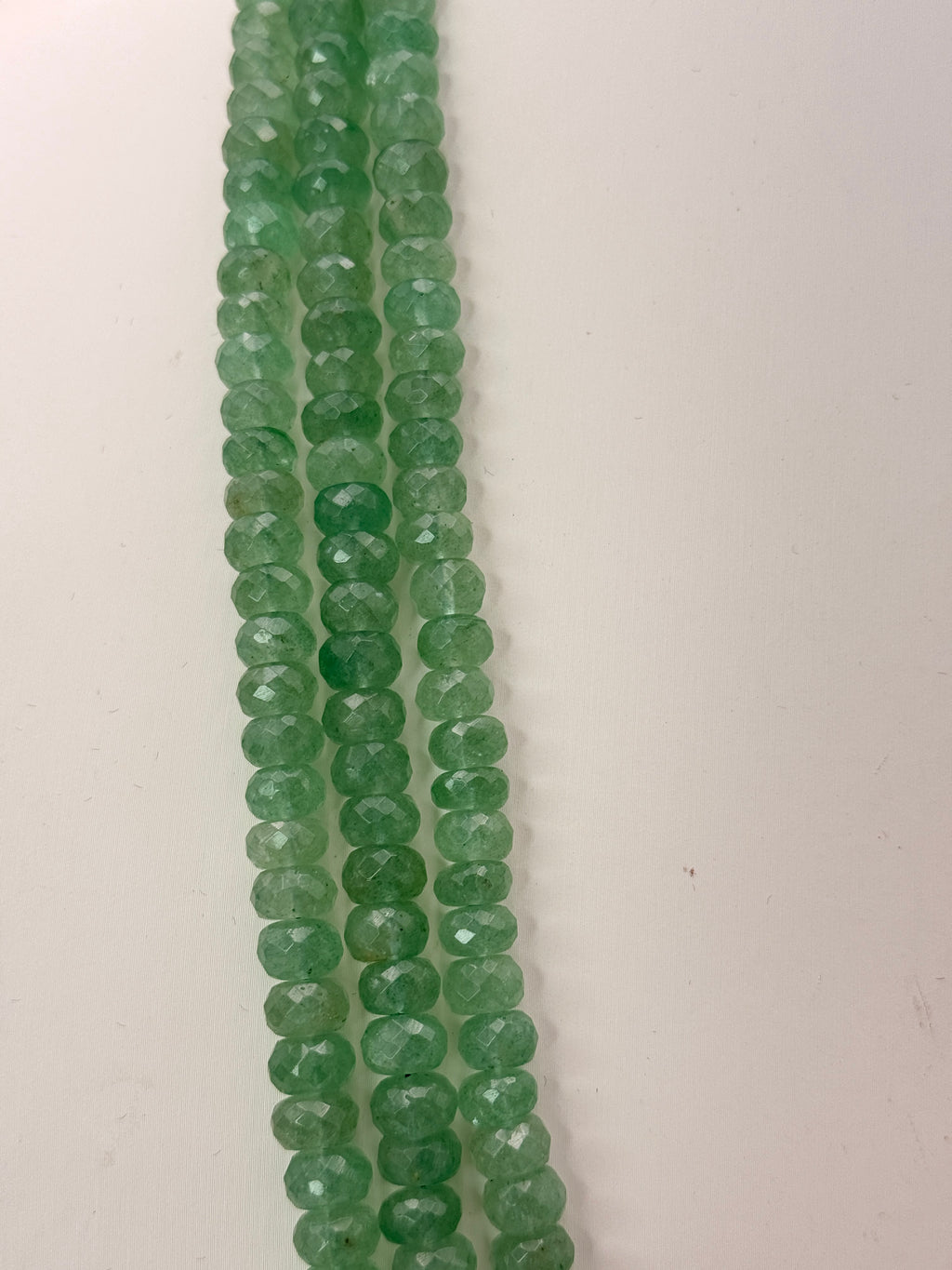Natural African Strawberry Beads Necklace – Alexander Cut Faceted | 3 Lines | 24 Inches | 8 mm