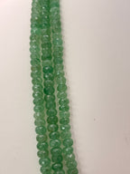 Natural African Strawberry Beads Necklace – Alexander Cut Faceted | 3 Lines | 24 Inches | 8 mm