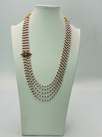 Silver Customized Swarovski Rice Drops Necklace with 3 mm Chetan Rubies | 22 Inches
