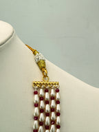 Silver Customized Swarovski Rice Drops Necklace with 3 mm Chetan Rubies | 22 Inches