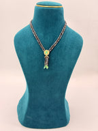 Natural Labradorite Beads Necklace with Moissanite Stone Locket | 16-Inch Handmade Necklace