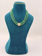 Natural African Strawberry Beads Necklace with Moissanite Stone 92.5 Silver Locket | 18-Inch Handmade Necklace