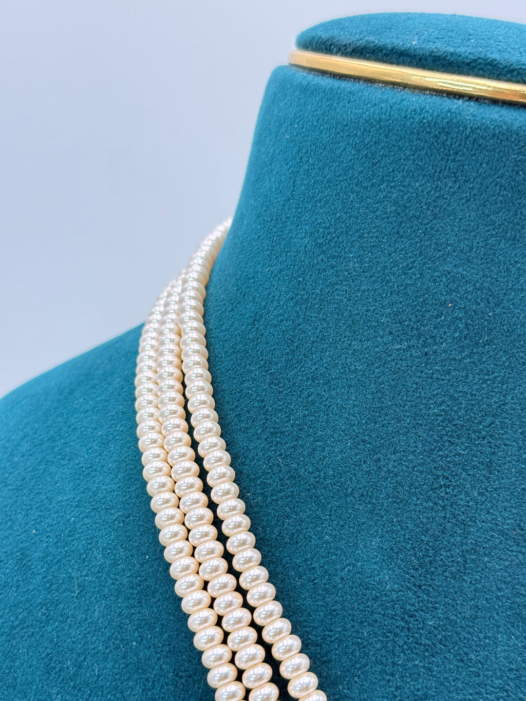 Premium One Gram Gold Locket Necklace with Original Button Pearls | 16-Inch Customized Neck Set with Earrings