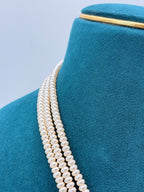 Premium One Gram Gold Locket Necklace with Original Button Pearls | 16-Inch Customized Neck Set with Earrings