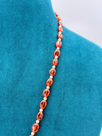 Natural Gomedhikam Beads Necklace with One Gram Gold Ammavari Locket| 16-Inch