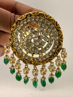 Jadau White Kundan Peacock Locket with 70% Silver Mix | 3-Inch Premium Statement Pendant
