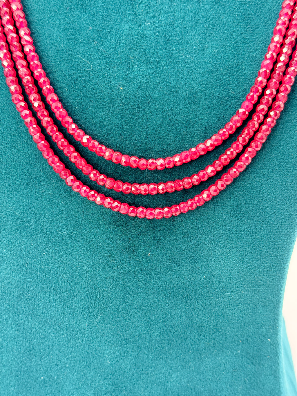 Original Chetan Rubies 4 mm Style Cut Necklace | 21-Inch Premium Natural Gemstone Strand