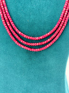 Original Chetan Rubies 4 mm Style Cut Necklace | 21-Inch Premium Natural Gemstone Strand