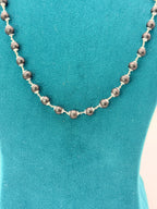 Karungali Mala with 92.5 Silver White Polish Caps | 8 mm Beads | 54 Beads | 22-Inch