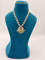 Natural Citrine Beads Necklace with 3mm Original Chetan Ruby Separators & One Gram Gold Locket | 18 Inches