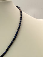 Varalakshmi Vratham Special Freshwater Blue Pearls Necklace with Gajalakshmi Silver Locket | 16 Inches