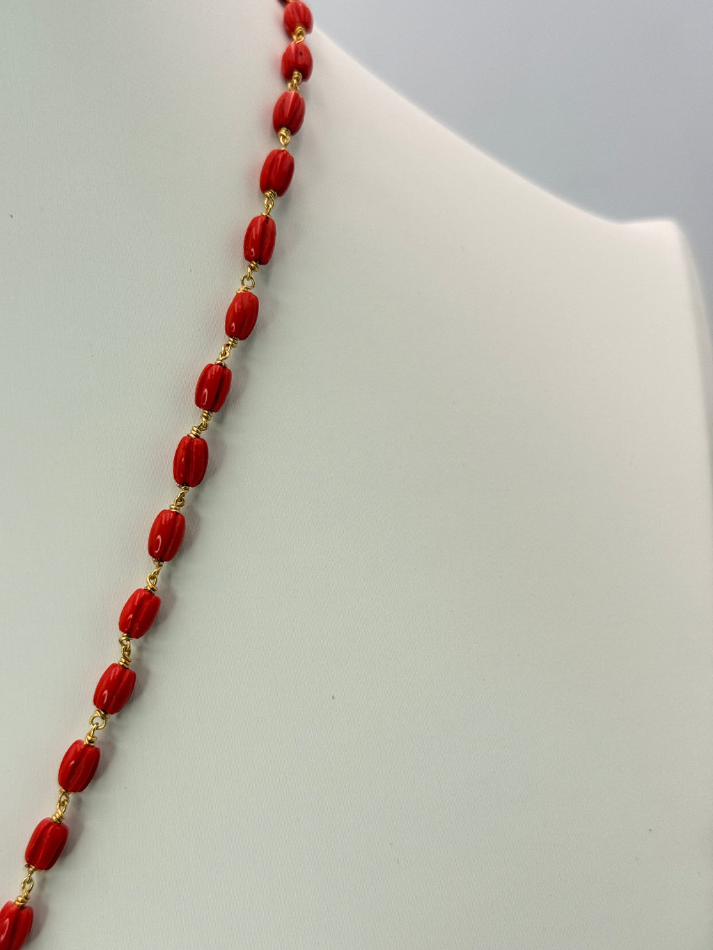 Premium Real Taiwan Coral Necklace with Coral Ganapathi Locket | Handmade Traditional Necklace | 17 Inches