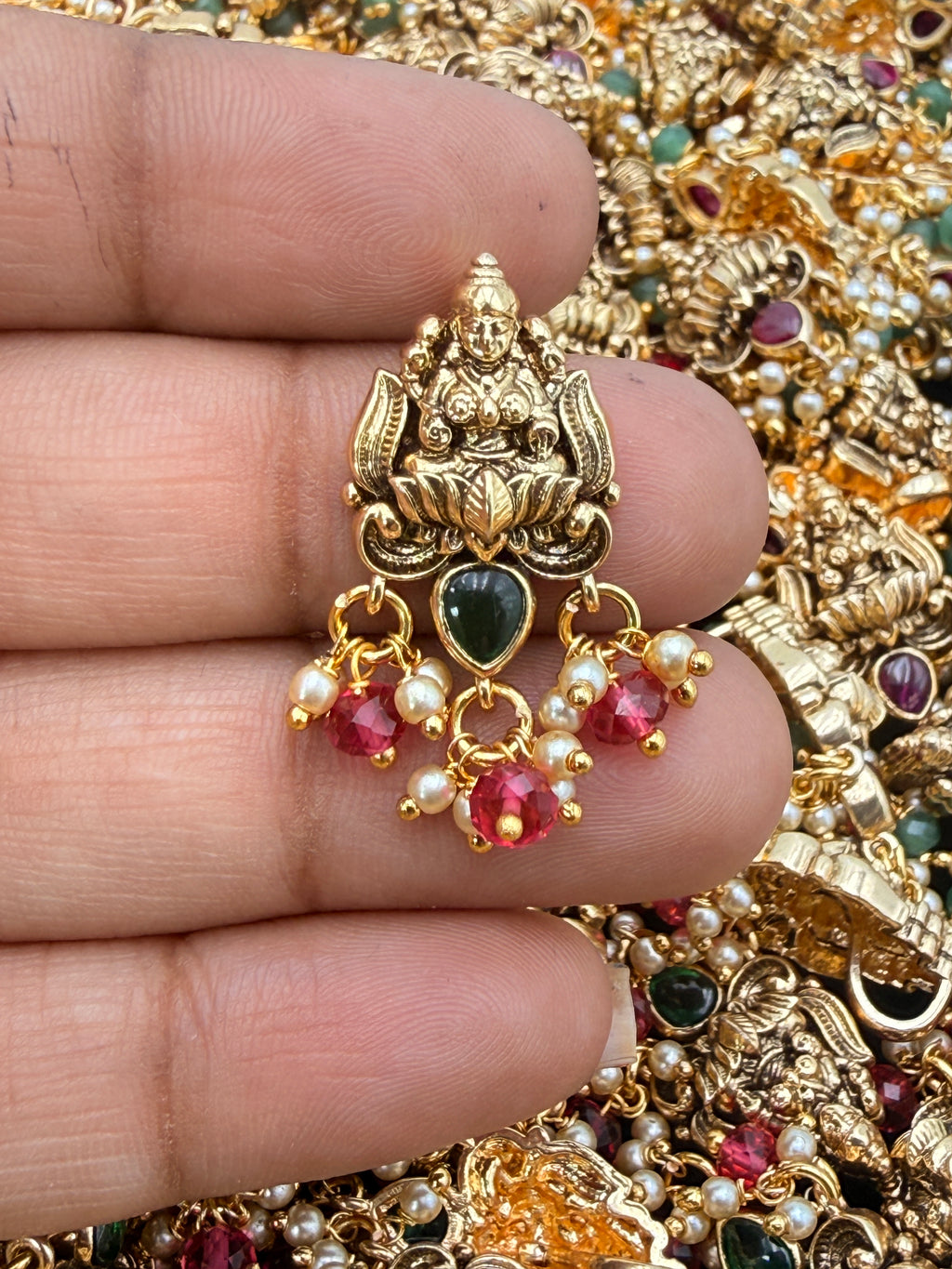 Premium One Gram Gold Nakshi Ammavari Locket | Traditional Temple Jewellery | Varalakshmi Vratham Special