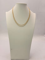 Original Rice Rose Keshi Pearls 2-Line Necklace with Premium Golden Spacers | 18 Inches