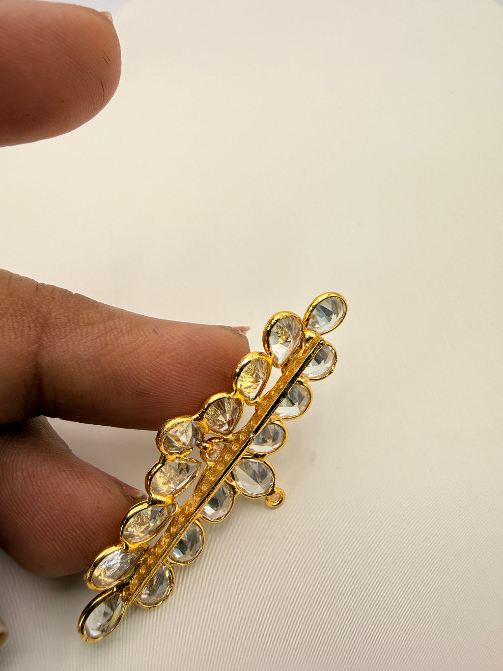 92.5 Sterling Silver White Stone Locket with 916 Gold Polish – Limited Stock