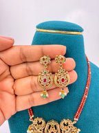 Budget-Friendly Maroon Red CZ Short Neckpiece – 13 Inches