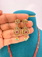 Budget-Friendly Maroon Red CZ Short Neckpiece – 13 Inches