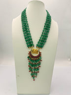 Original African Strawberry Beads with Cheetan Rubies & 74% Silver Elephant Pendant