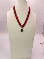 4mm Taiwan Coral Beads Necklace with 1 Gram Gold Locket – Customized Design