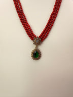 4mm Taiwan Coral Beads Necklace with 1 Gram Gold Locket – Customized Design