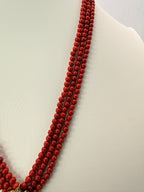4mm Taiwan Coral Beads Necklace with 1 Gram Gold Locket – Customized Design