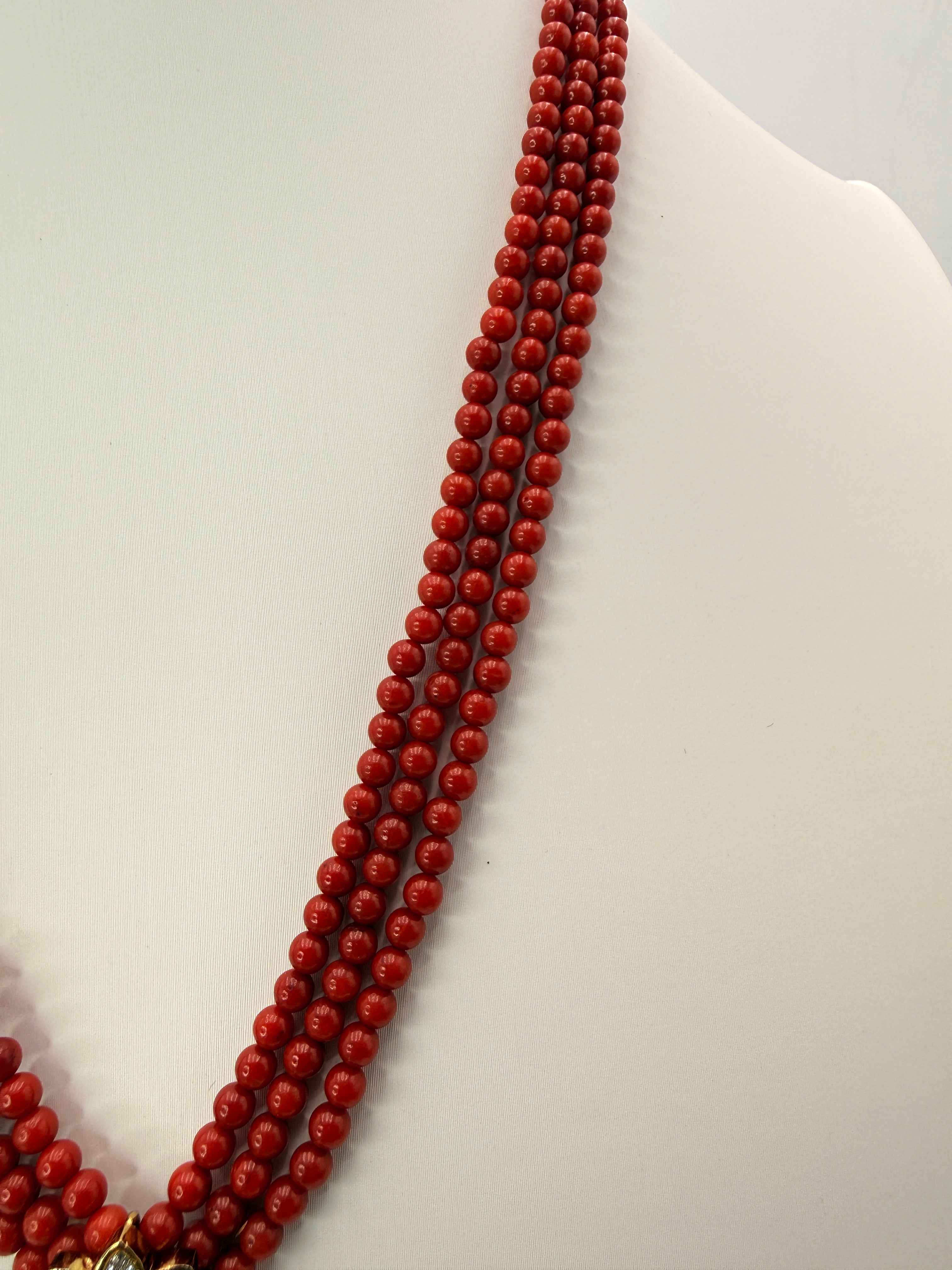 4mm Taiwan Coral Beads Necklace with 1 Gram Gold Locket – Customized Design