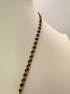 Original Black Diamond Cut Beads Necklace with Black Stone Locket – 17 Inches