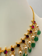 Jadau Kundan Neck Set – 16 Inches | Traditional Handcrafted Designer Jewellery