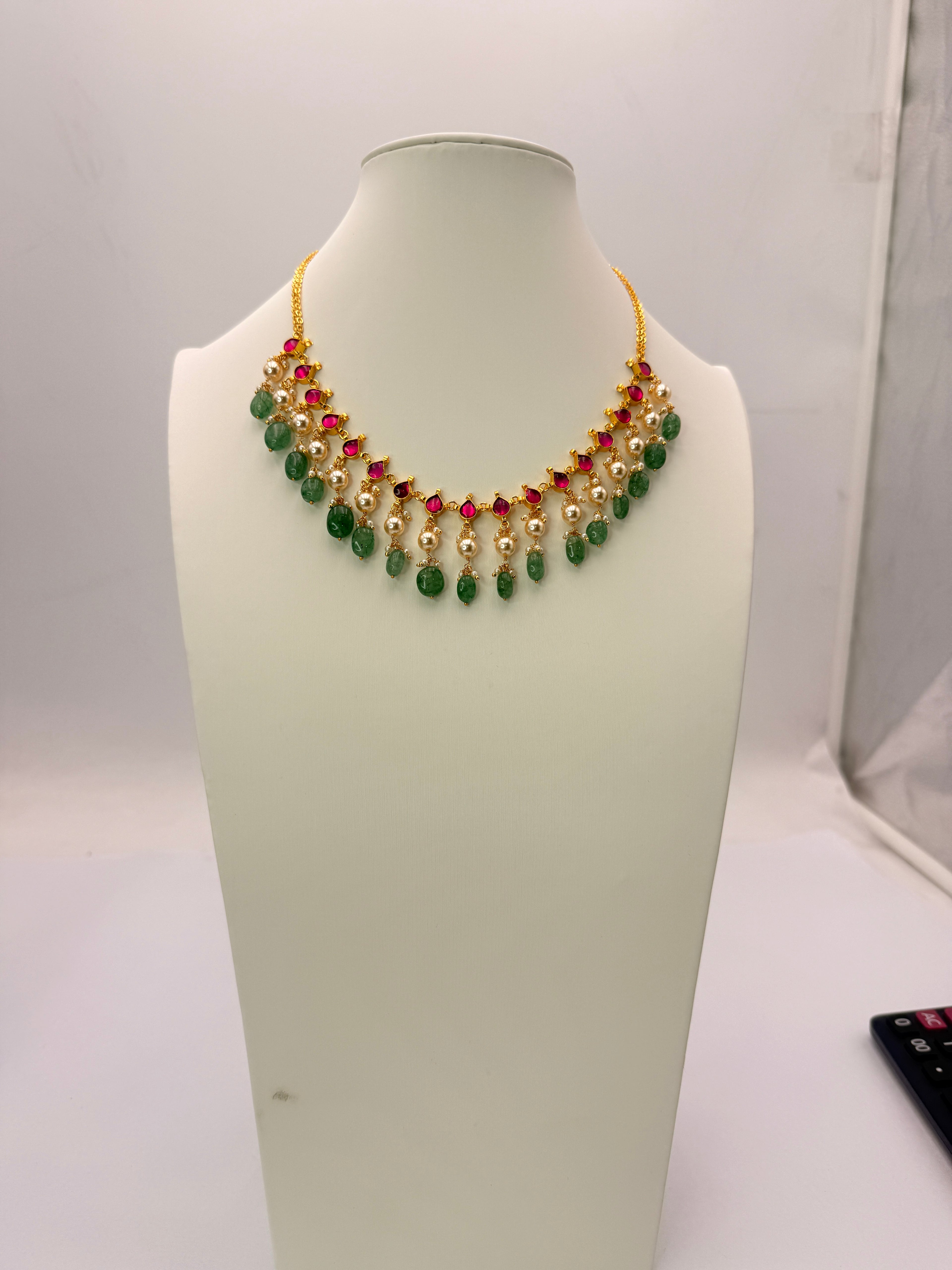 Jadau Kundan Neck Set – 16 Inches | Traditional Handcrafted Designer Jewellery