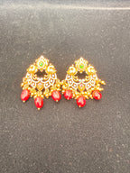 92.5 Silver with 916 Gold Purity Chandbali Earrings