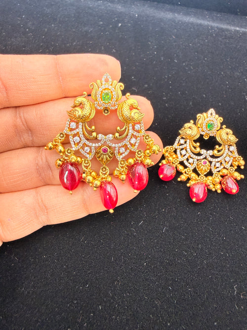92.5 Silver with 916 Gold Purity Chandbali Earrings