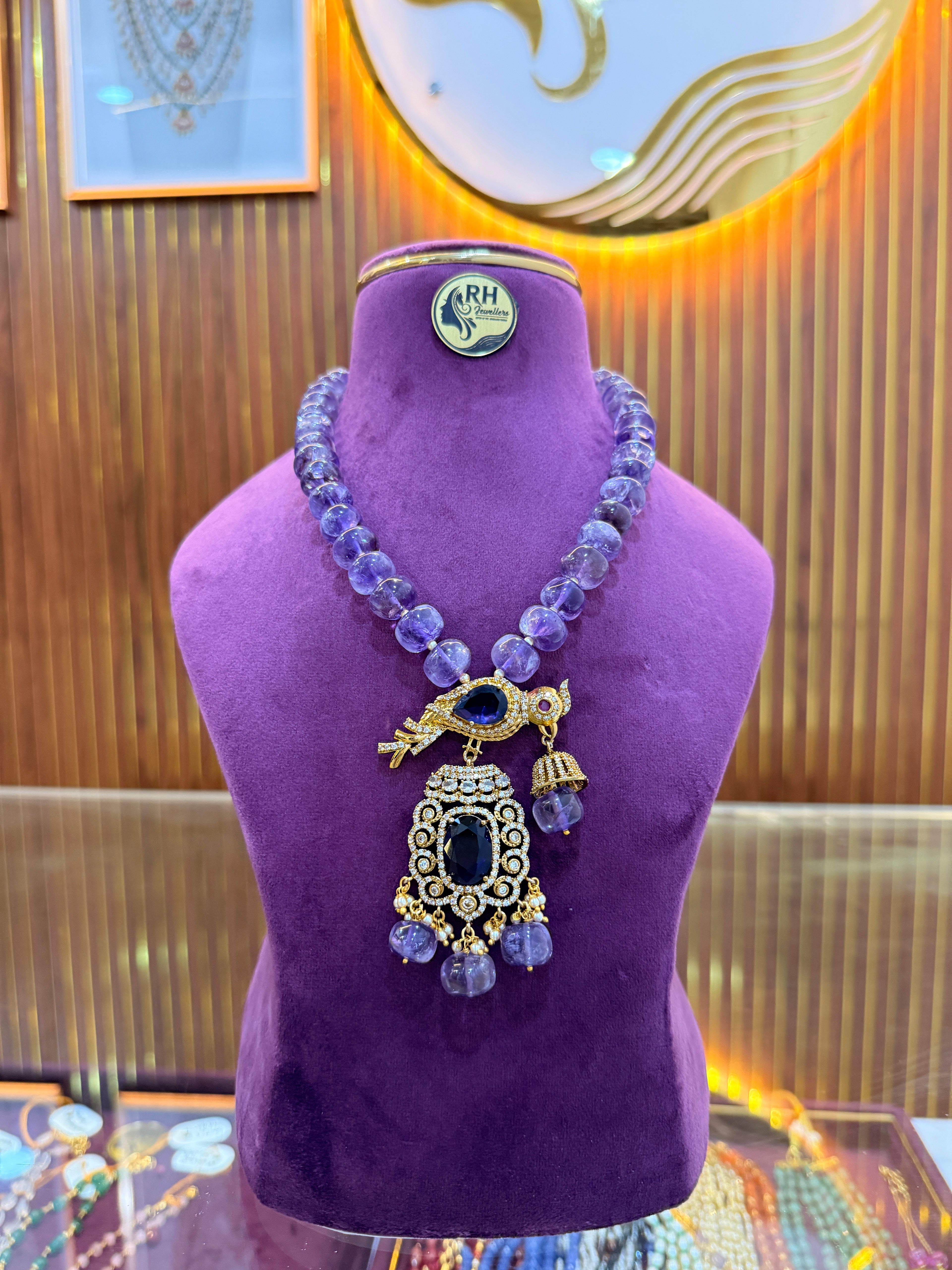 Natural Amethyst with One Gram Gold Locket