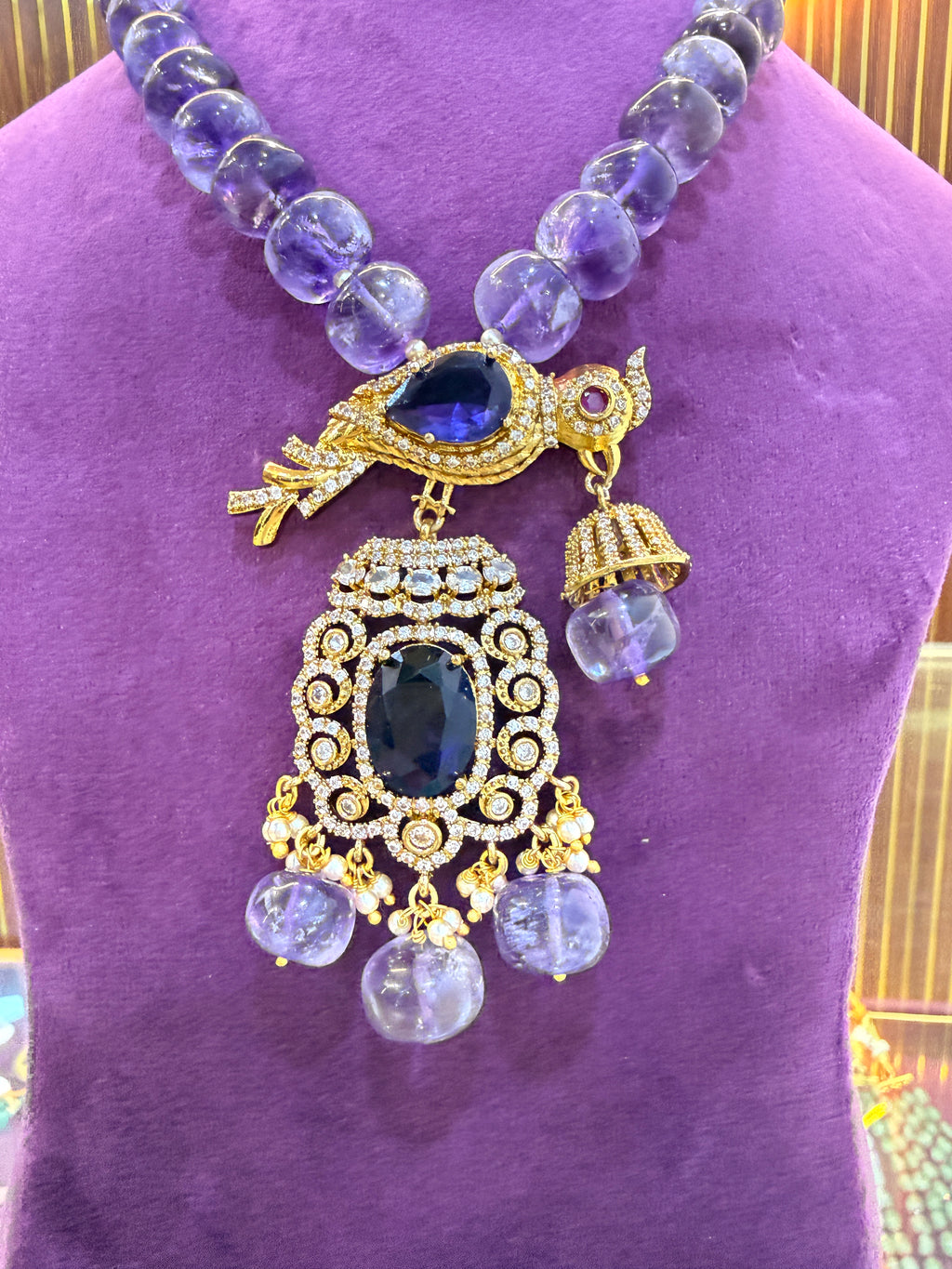 Natural Amethyst with One Gram Gold Locket